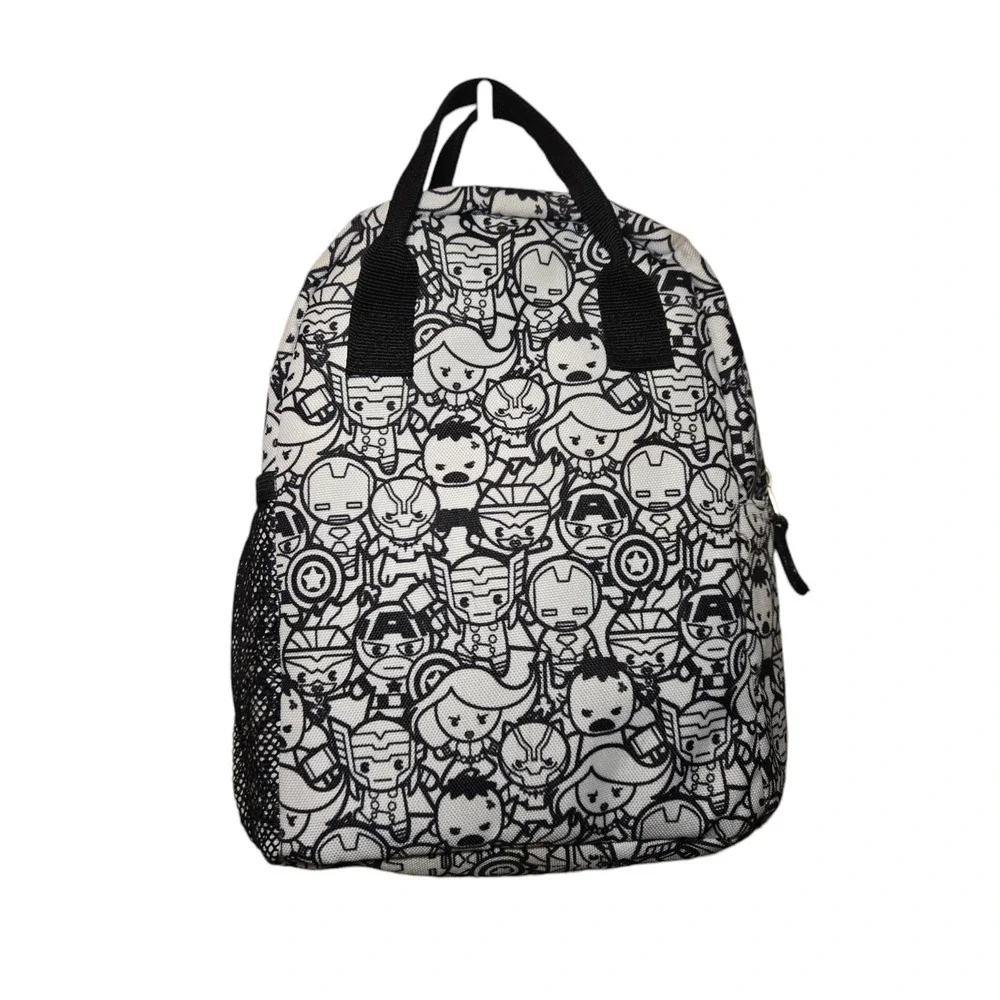 Yoobi Marvel Black White Superheroes Insulated Lunch Bag